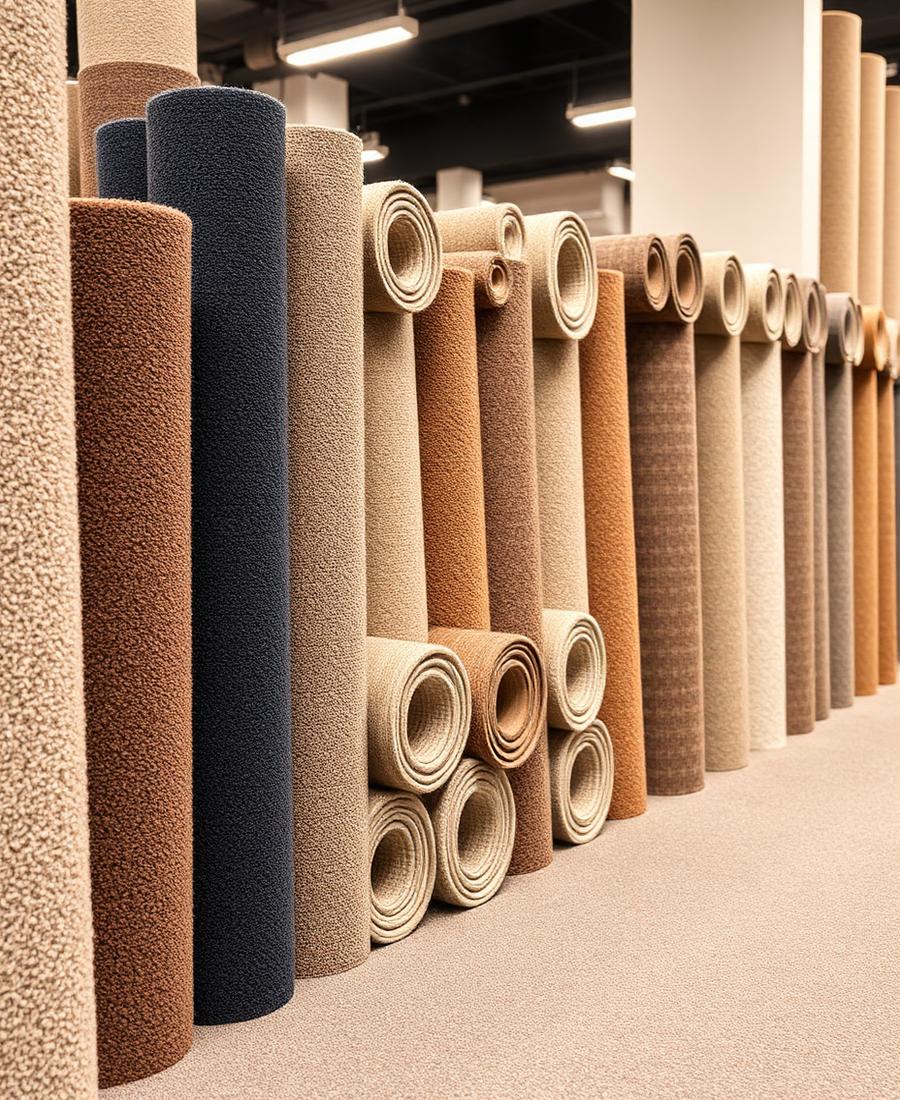 Carpet rolls in store
